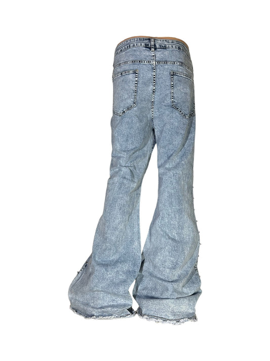 UW01 SPIKED FLARED DENIM (BLACK)